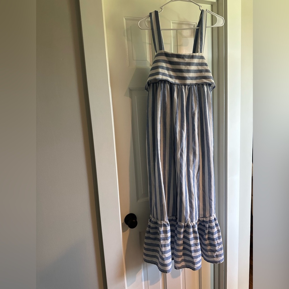 Blue and White Striped Dress